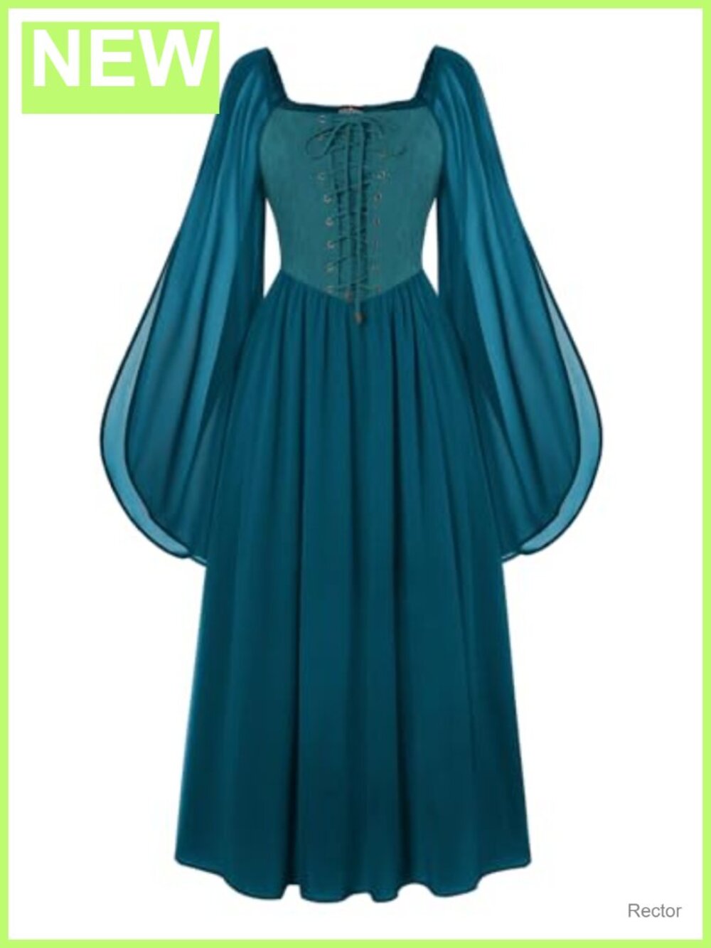 Renaissance Medieval Witch Dress Bell Sleeve Costume Cosplay
